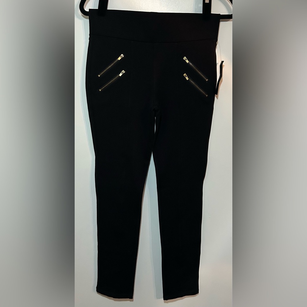 Ci Sono Black Skinny Pants with Gold Zippers